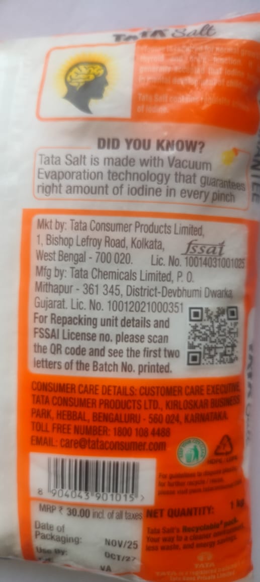 Tata Iodised Salt Pack