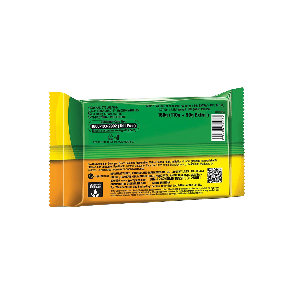Exo Anti-Bacterial Dishwash Bar Yuzu Lemon