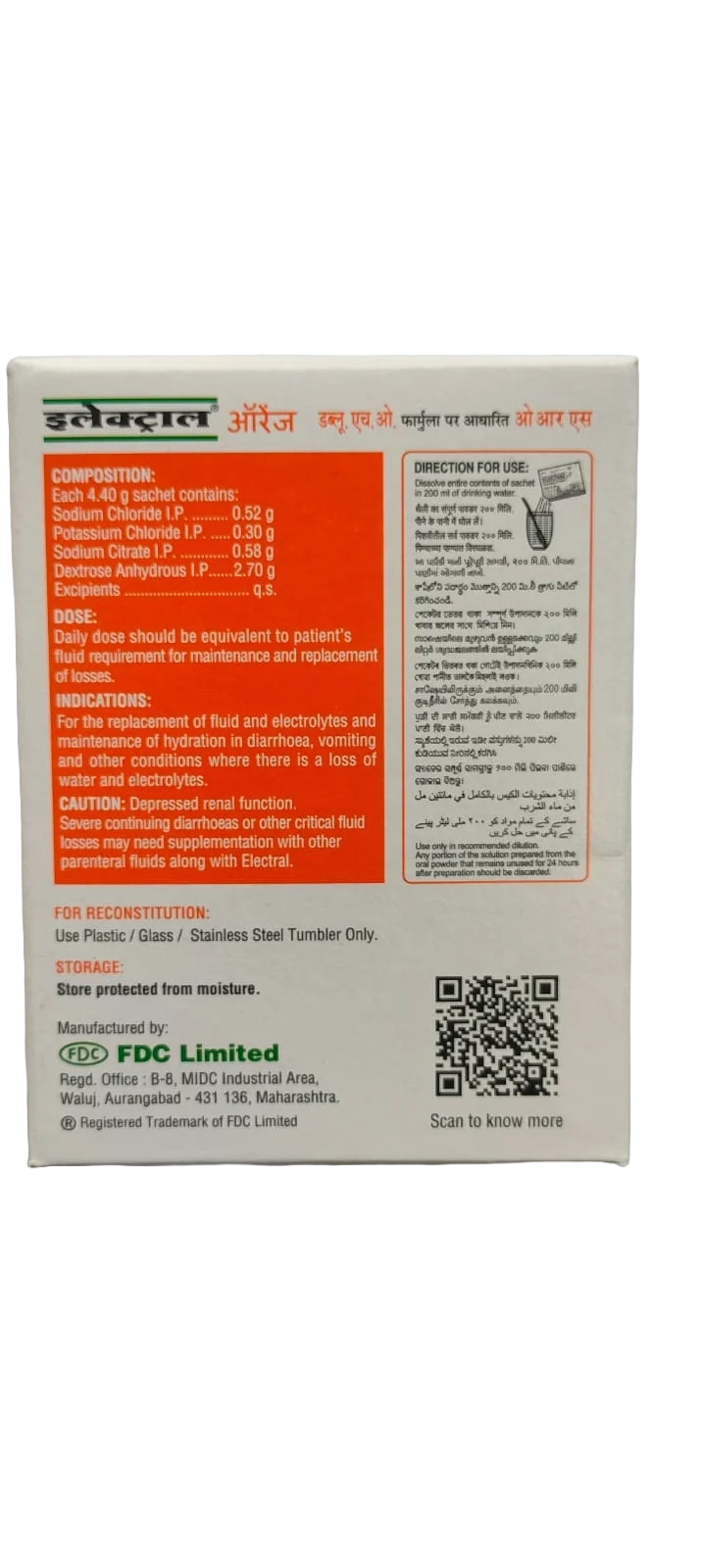 Electral Orange ORS Powder (5 Sachets x 4.40g)