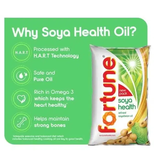 Fortune Soya Health Refined Soyabean Oil Pouch